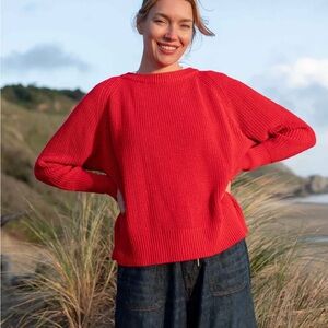 Mersea Salty Cotton Crewneck Sweater | NWT | Red | S/M